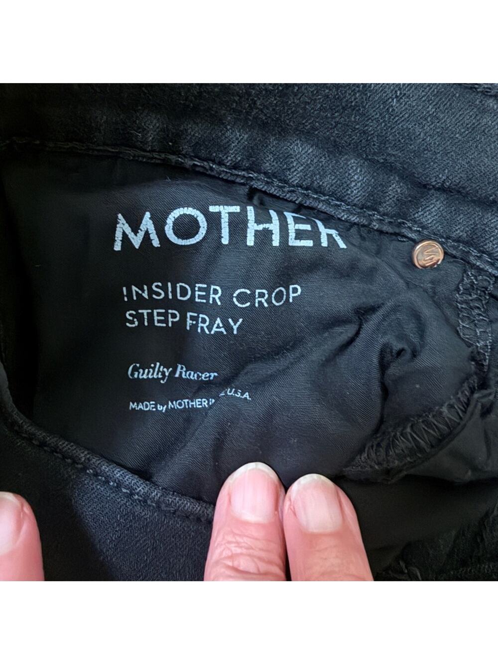 MOTHER Black Insider Crop Jeans